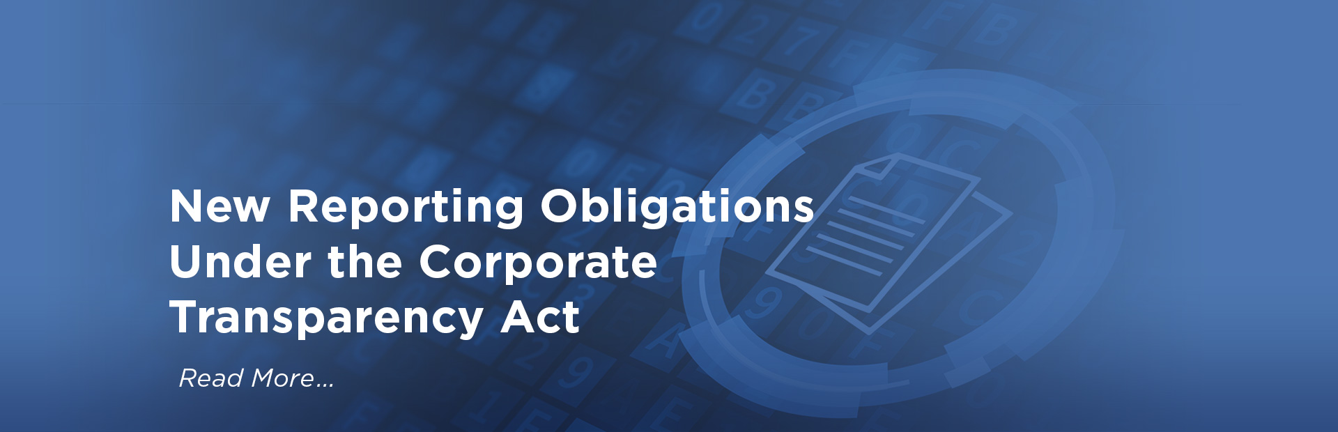 Image of document sharing new reporting obligations under the Corporate Transparency Act.